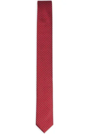 HUGO BOSS Corbata de jacquard de seda con estampado geométrico