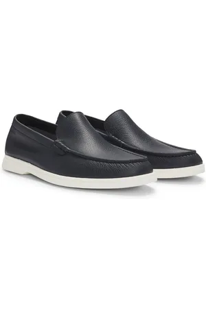 HUGO BOSS Mocasines de piel abatanada con detalle de logo
