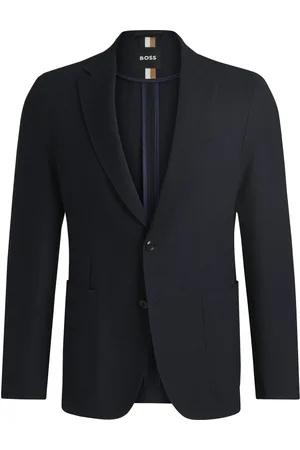 HUGO BOSS Blazer slim fit en piqué elástico con solapas descendentes