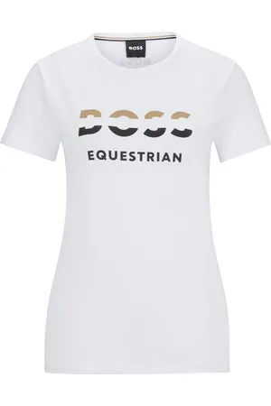 HUGO BOSS Camiseta de equitación en algodón elástico con detalles de logo