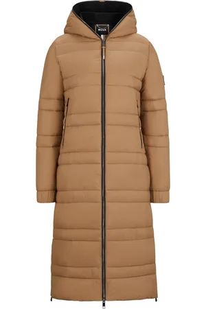 HUGO BOSS Chaqueta acolchada larga de equitación con cremalleras laterales