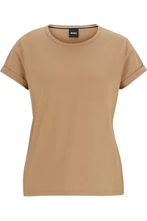 HUGO BOSS Camiseta de punto de algodón con puños enrollados