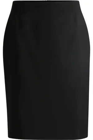 HUGO BOSS Falda lápiz slim fit de lana virgen