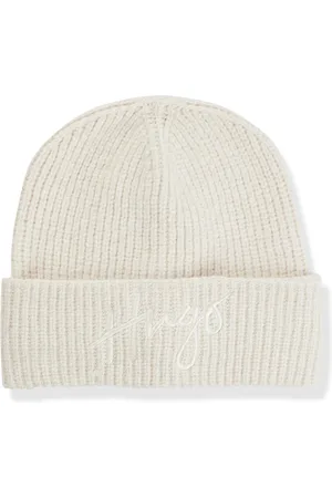 HUGO BOSS Gorro de punto en canalé con logo caligrafiado bordado