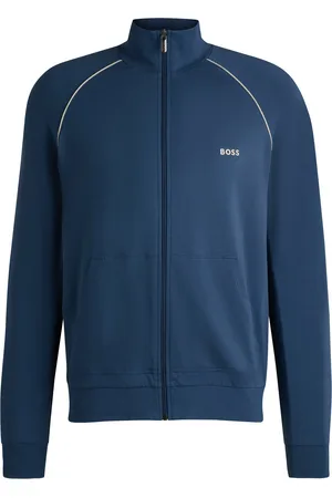 HUGO BOSS Chaqueta regular fit en punto de algodón elástico con logo bordado