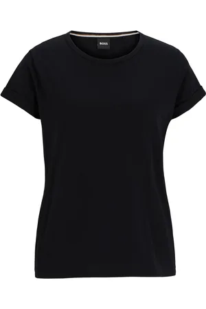 HUGO BOSS Camiseta de punto de algodón con puños enrollados
