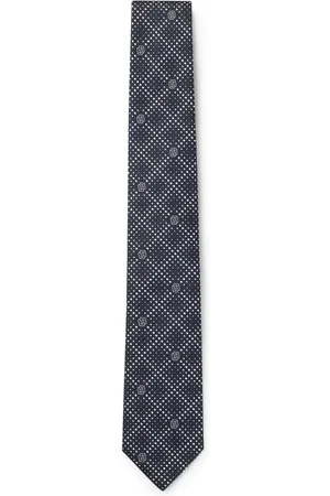 HUGO BOSS Corbata de mezcla de seda con monograma Double B en jacquard