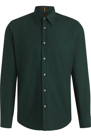 HUGO BOSS Camisa regular fit en popelín de algodón