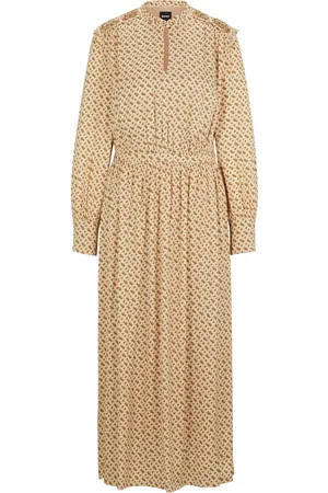 HUGO BOSS Vestido de mezcla de seda con estampado de monogramas