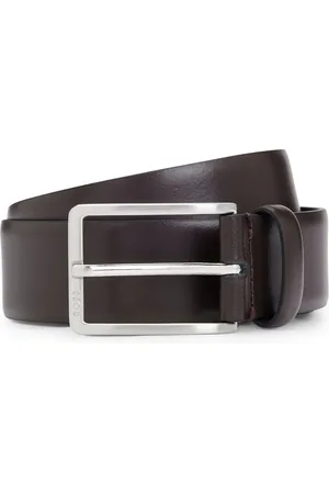 HUGO BOSS Cinturón de piel italiana con hebilla con logo
