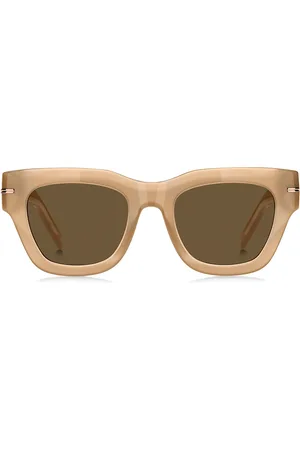 HUGO BOSS Gafas de sol de acetato con detalle dorado de la marca