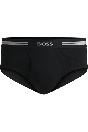 HUGO BOSS Calzoncillos slip en canalé de algodón con bragueta y logo en la cintura