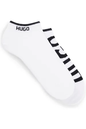 HUGO BOSS Dos pares de calcetines tobilleros en mezcla de algodón con logos