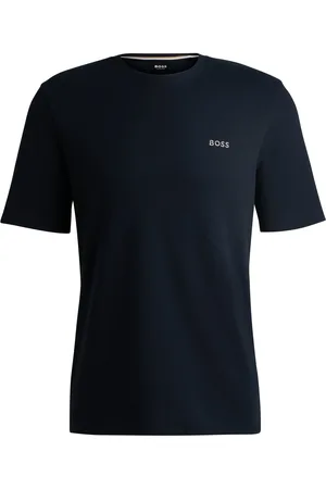 HUGO BOSS Camiseta de pijama con estructura de rejilla y logo bordado