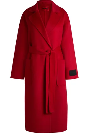 HUGO BOSS Abrigo oversize fit con cinturón anudado