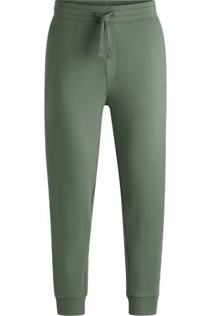 HUGO BOSS Pantalones de chándal en felpa de algodón con logo estampado