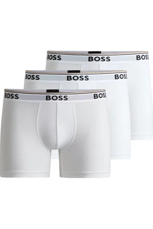 HUGO BOSS Paquete de tres calzoncillos bóxer en algodón elástico con logos