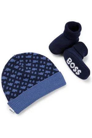 HUGO BOSS Juego de gorro y patucos para bebés en caja de regalo