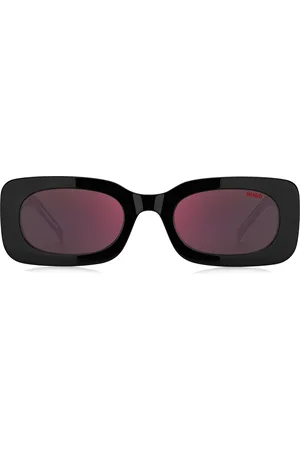 HUGO BOSS Gafas de sol de acetato negro y con eslóganes en la correa desmontable