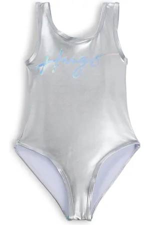 HUGO BOSS Bañador para niños con efecto espejo y logo metalizado