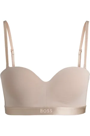 HUGO BOSS Sujetador de algodón con cinta de la marca y tirantes desmontables