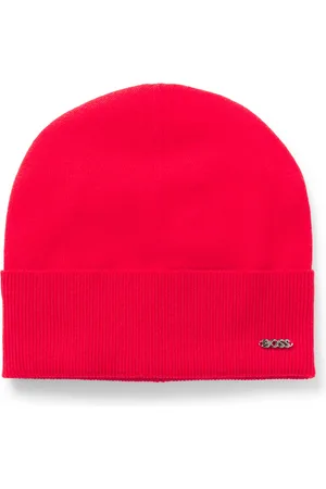 HUGO BOSS Gorro de punto de lana y cashmere con ribete de logo