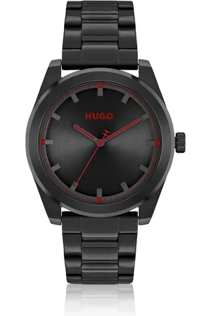 HUGO BOSS Reloj con pulsera de eslabones y esfera negra cepillada