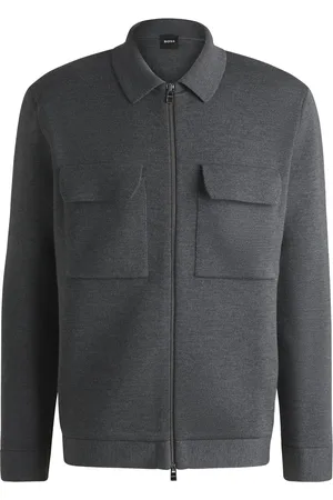 HUGO BOSS Cárdigan regular fit de lana virgen con cremallera