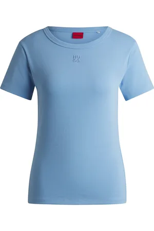 HUGO BOSS Camiseta de algodón con logo apilado bordado