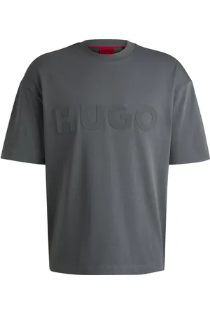 HUGO BOSS Camiseta oversize fit de algodón con logo reflectante decorativo