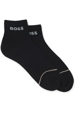 HUGO BOSS Paquete de dos pares de calcetines cortos de algodón con logos