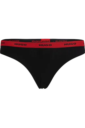 HUGO BOSS Tanga de algodón elástico con logos en la cintura