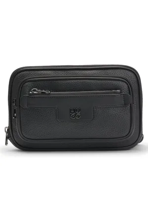 HUGO BOSS Bolso de bandolera en piel sintética granulada con detalle de logo apilado