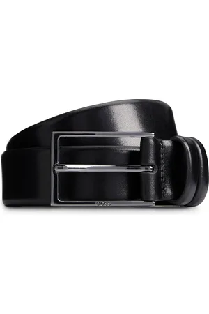 HUGO BOSS Cinturón de piel de curtido vegetal con herrajes de metal pesado