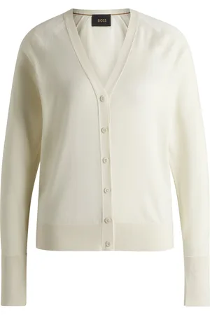 HUGO BOSS Cárdigan relaxed fit de lana, seda y cashmere