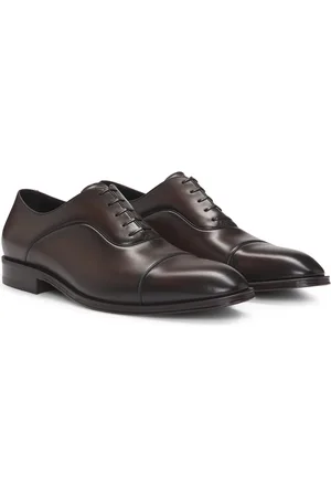 HUGO BOSS Zapatos Oxford de piel lisa con puntera marcada