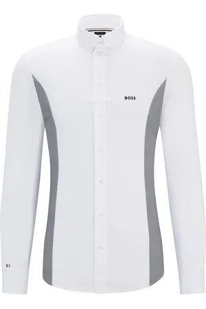 HUGO BOSS Camisa de torneo de equitación con apliques jaspeados