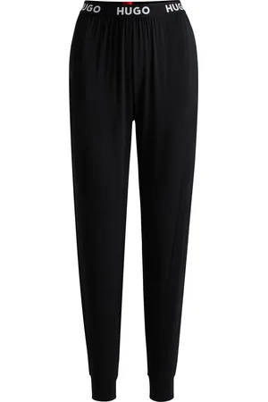 HUGO BOSS Pantalones de pijama de punto elástico con logos en la cintura