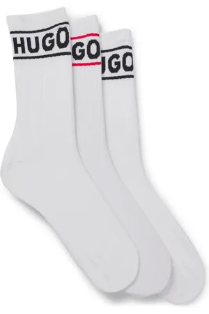 HUGO BOSS Paquete de tres pares de calcetines cortos con logo