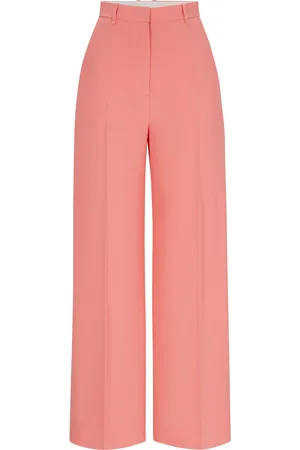 HUGO BOSS Pantalones relaxed fit de talle alto con pernera ancha