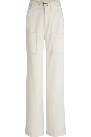 HUGO BOSS Pantalones de pernera ancha con detalle de cinturón y bolsillo