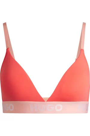 HUGO BOSS Sujetador triangular de algodón elástico con cinta de logos