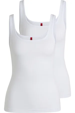 HUGO BOSS Paquete de dos camisetas de tirantes en algodón elástico con logos estampados