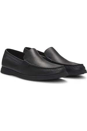 HUGO BOSS Mocasines de piel abatanada con detalle de logo