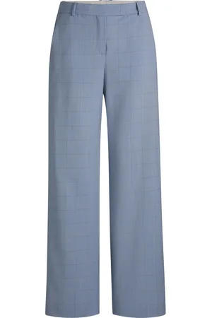 HUGO BOSS Pantalones regular fit de lana virgen a cuadros