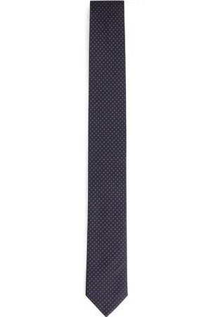 HUGO BOSS Corbata de jacquard de seda con estampado geométrico
