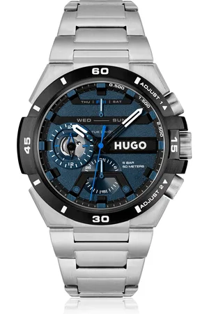 HUGO BOSS Reloj con pulsera de eslabones y esfera azul a capas
