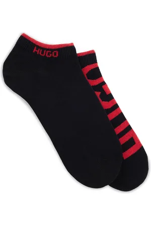 HUGO BOSS Dos pares de calcetines tobilleros en mezcla de algodón con logos