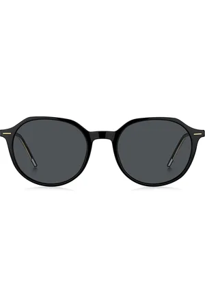 HUGO BOSS Gafas de sol de acetato con detalle en tono dorado de la marca