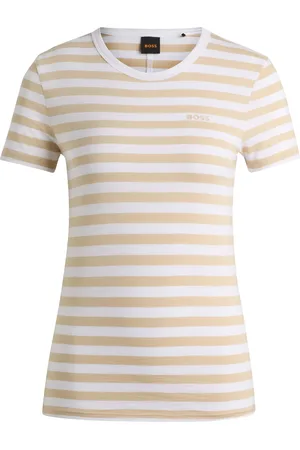 HUGO BOSS Camiseta a rayas de algodón flameado